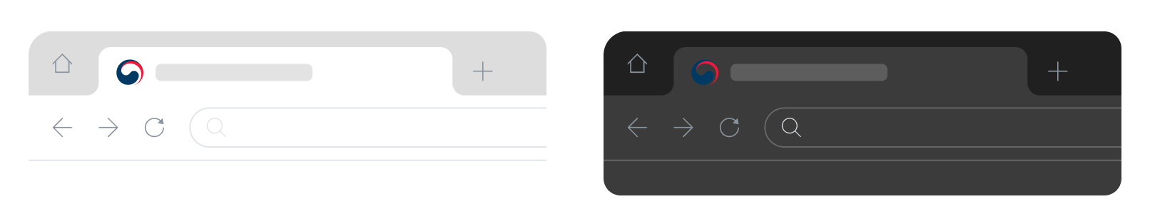 라이트·다크 테마 모두에서 구분되도록 버전을 마련한다. 피해야 할 사례 예시