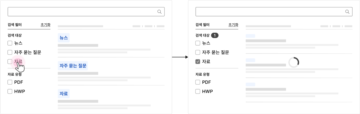 조건이 적용되었음을 확인할 수 있는 명확한 시각적 단서를 제공한다 모범 사례3 예시